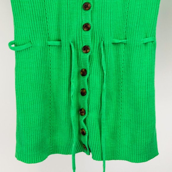 Diane von Furstenberg Peapod Ribbed Tie-Waist Cardigan - Picture 4 of 5